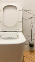 Gleaming porcelain throne amid marbled serenity, whispers of cleanliness rituals, World Toilet Day,...