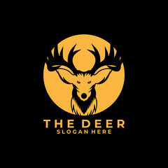 Deer simple logo design icon vector template