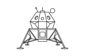 Simple line drawing of a lunar module.

