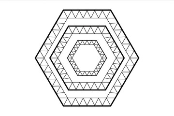 Geometric hexagons, intricate design, symmetrical pattern.
