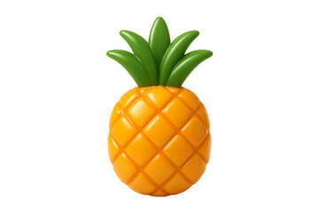 Fresh Pineapple 3D Render with Detailed Texture Isolated on a Transparent Background
