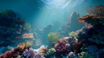 Naklejka premium Underwater world, coral reef