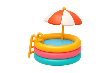Playful Water Fun Scene 3D Illustration Isolated on a Transparent Background