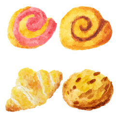 Obraz premium a painting of a variety of pastries