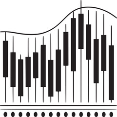 Abstract piano keys illustration black and white musical instrument design for music lovers and musicians art on transparent background