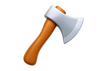 Sharp Axe with Wooden Handle Isolated on a Transparent Background