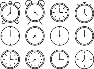 Fototapeta premium Clock icon. Alarm clock icon set. Clock icon vector illustration.