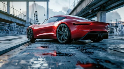 Modern Car Design with Sleek Body and Automotive Detail