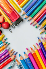 Back to School Stationery on Chalkboard Surface