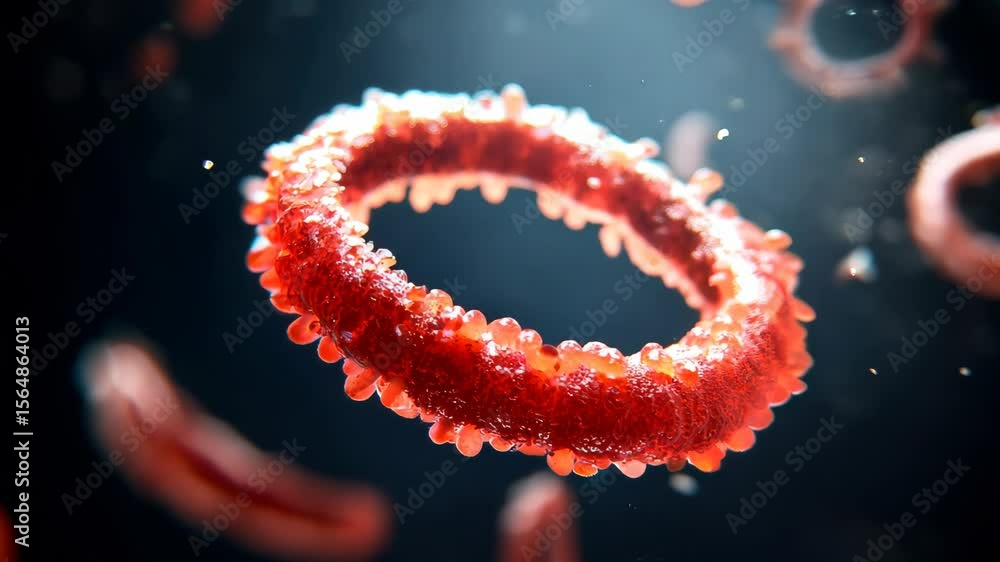 Aufkleber abstract representation of microbial cells in a 3d space environment