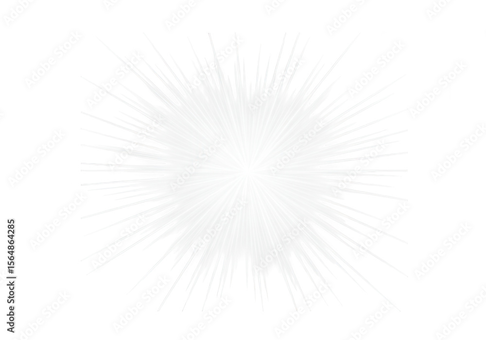 Poster white light burst with rays isolated on transparent background, creating a bright and shiny effect