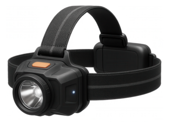 A headlamp with a rechargeable battery pack, ideal for late-night dog walks around the neighborhood.