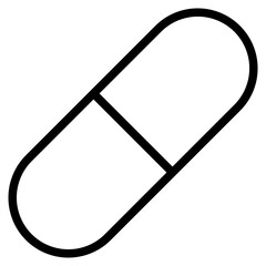 Pill Icon, Line style icon vector illustration, Suitable for website, mobile app, print, presentation, infographic and any other project.