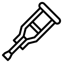 Crutch Icon, Line style icon vector illustration, Suitable for website, mobile app, print, presentation, infographic and any other project.