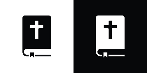 Obraz premium Bible icon illustration doodle. Flat illustration vector set