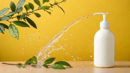 Refreshing Flow: Green Product with a Splash of Nature
