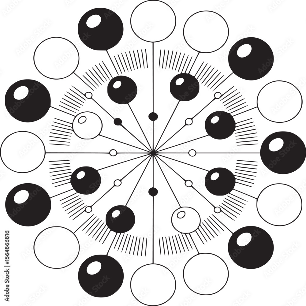 Poster abstract geometric design with circles and lines for art prints and modern graphic designs use case 