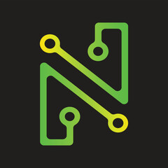 tech logo lechnology logo n letter logo