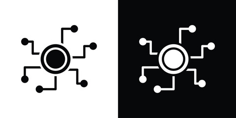 Decentralized icon illustration doodle. Flat illustration vector set