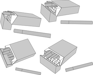 vector sketch illustration design of a pack of cigarettes dangerous source of new diseases smoked one stick