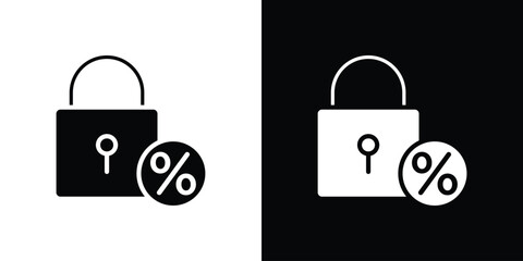 Fixed rate mortgage icon illustration doodle. Flat illustration vector set