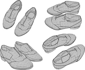 vector sketch illustration of formal shoe design for work with formal appearance
