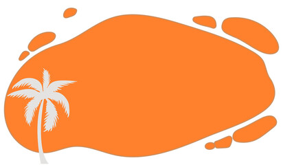 seamless PNG pattern with orange abstract and summer icons on transparent background.