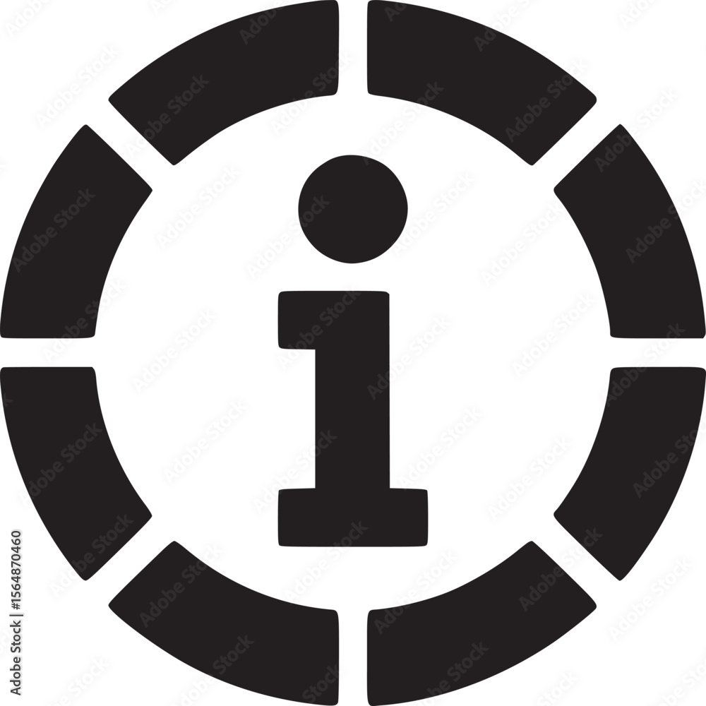 Poster information icon vector illustration symbol for help support faq and assistance in black and white d