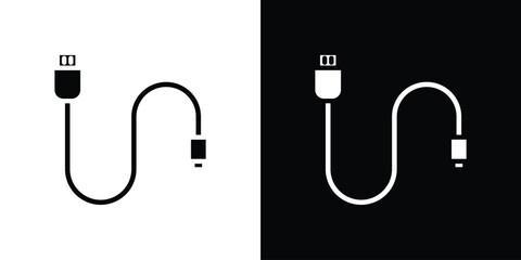 Phone cable icon illustration doodle. Flat illustration vector set