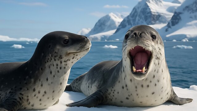 Majestic Leopard Seals Antarctic Wildlife Wonders