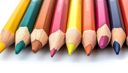 Worn Colored Pencils Art School Background
