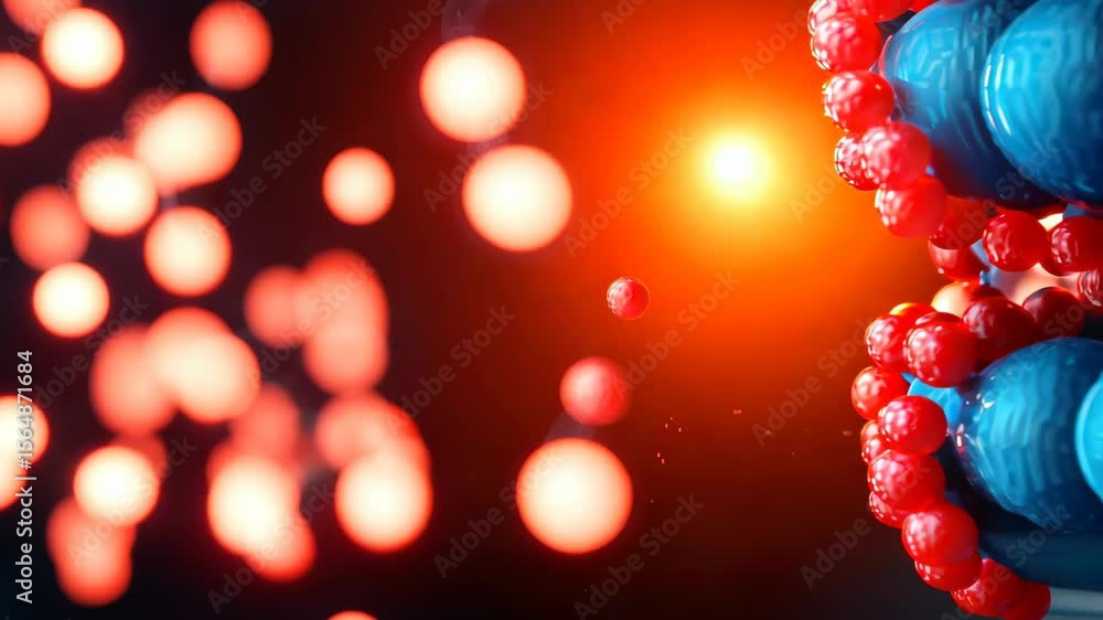 Aufkleber colorful molecular structure with abstract background and bokeh effect