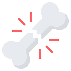 Broken Bone Icon, Flat style icon vector illustration, Suitable for website, mobile app, print, presentation, infographic and any other project.
