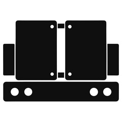 Laptop hinge black and white vector icon on white background.
