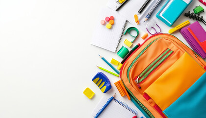Backpack School Supplies and Text Space
