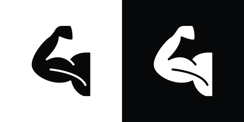 Strong arm icon illustration doodle. Flat illustration vector set