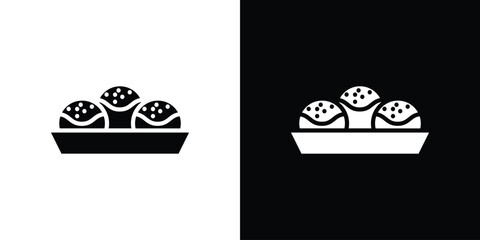 Takoyaki icon illustration doodle. Flat illustration vector set