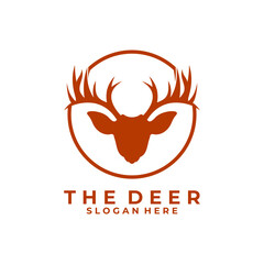 Deer Head logo design icon vector template. Deer simple logo design