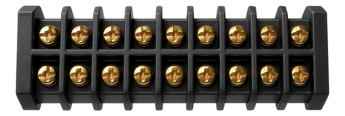 Barrier terminal block for organizing multiple wire connections in a residential garage.