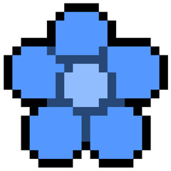 Blue pixel flower 