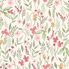 design seamless abstract floral pattern soft colors