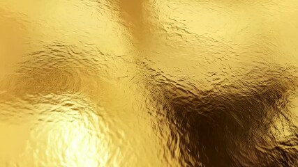 Intricate textured gold foil surface, shining bright, golden metallic background with flowing liquid effect and crumpled sheet detail - Powered by Adobe