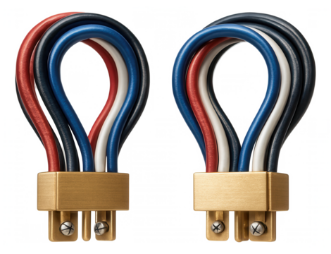 Wire harnesses used in residential lighting installations, providing tidy connections for chandeliers and ceiling lamps.