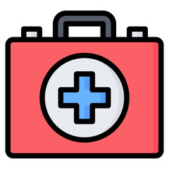 First Aid Kit Icon, Filled Line style icon vector illustration, Suitable for website, mobile app, print, presentation, infographic and any other project.