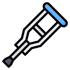 Crutch Icon, Filled Line style icon vector illustration, Suitable for website, mobile app, print, presentation, infographic and any other project.