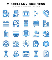 Set of Miscellany Business icons in Two Color style. Two Color Icons symbol collection.