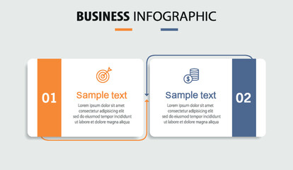 Vector infographic template with icons and 2 options or steps