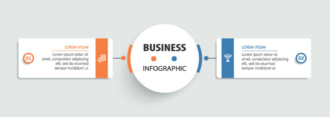Vector infographic template with icons and 2 options or steps