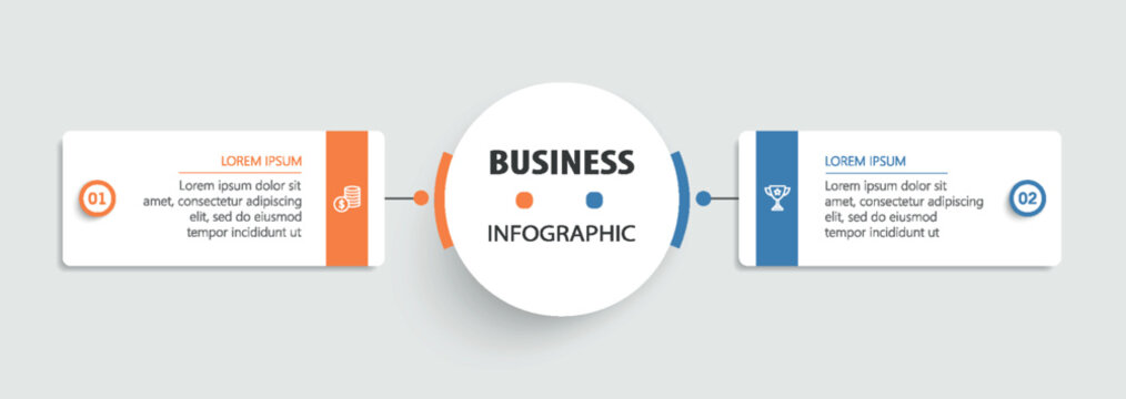 Vector infographic template with icons and 2 options or steps