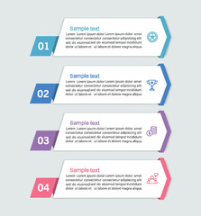  Business vector infographic template with 4 options or steps. Can be used for workflow layout, diagram, annual report, web design